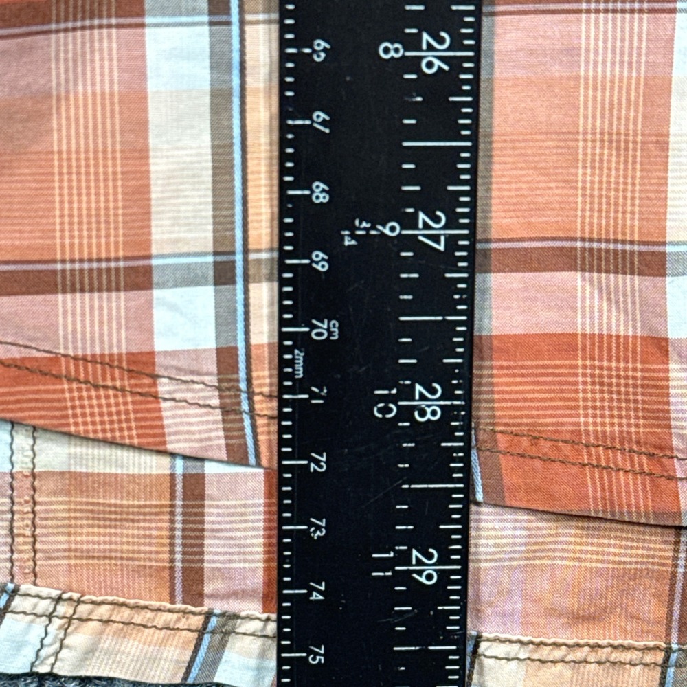 7Diamonds Shirt Mens Extra Large Western Double Pearl Snap Plaid 100% Cotton - Picture 7 of 11